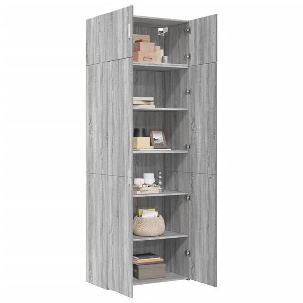 vidaXL Armadietto Grigio Sonoma 80x42,5x225 cm in Truciolato