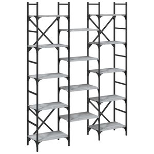 vidaXL Libreria Grigio Sonoma 127,5x28,5x172,5 cm in Legno Multistrato