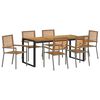 vidaXL Set da Pranzo per Giardino 7 pz Grigio e Marrone polyrattan