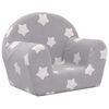 vidaXL Divano per Bambini Grigio Chiaro con Stelle in Morbido Peluche