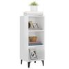vidaXL Credenza 34,5x34x90 cm in Legno Multistrato Bianco Lucido