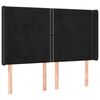 vidaXL Testiera ad Orecchio Nera 147x16x118/128 cm in Velluto