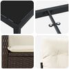 vidaXL Set da Pranzo per Giardino con cuscino 9 pcs Marrone polyrattan