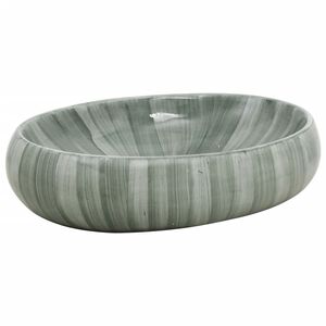 vidaXL Lavabo da Appoggio Verde Ovale 59x40x15 cm Ceramica