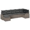 vidaXL Set Divano da Giardino 7 pcs Grigio Poly Rattan