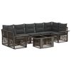 vidaXL Set Divano da Giardino 8 pz Grigio e Grigio Scuro polyrattan