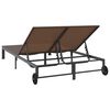 vidaXL Lettino da Sole 1-persona Marrone 206 x 62.5 x 74 cm polyrattan