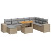 vidaXL Set Divano da Giardino 9pz con Cuscini Grigio Polyrattan Acacia