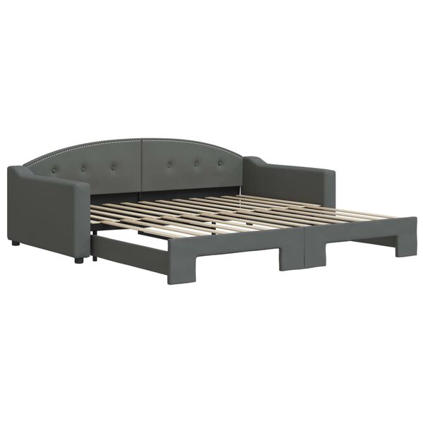 vidaXL Divano Letto con Letto Estraibile Grigio Scuro 100x200 Tessuto