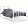 vidaXL Giroletto con Testiera e Pediera Metallo Bianco 75x190 cm