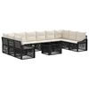 vidaXL Set Divano da Giardino 11 pz Nero e Bianco Crema polyrattan