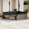 vidaXL Set Divani da Giardino 11 pz con Cuscini in Polyrattan Grigio