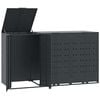 vidaXL Copribidone con Ruote 3 Bidoni Antracite 207x79x117cm Acciaio