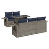 vidaXL Set Divano da Giardino 6 pz con Cuscini Grigio Polyrattan