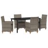 vidaXL Set da Pranzo per Giardino 5 pcs Grigio polyrattan
