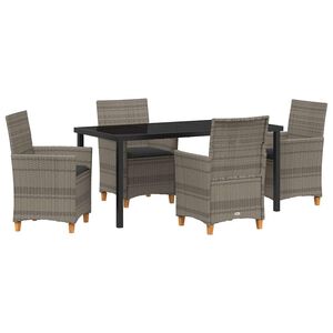vidaXL Set da Pranzo per Giardino 5 pcs Grigio polyrattan