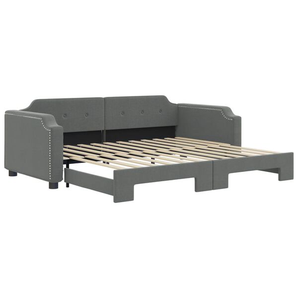 vidaXL Divano Letto con Letto Estraibile Grigio Scuro 100x200 Tessuto