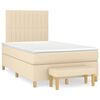 vidaXL Giroletto a Molle con Materasso Crema 120x200 cm in Tessuto