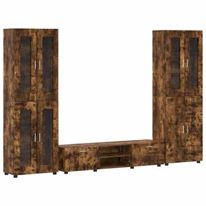 vidaXL Set mobile TV FLORIN 3 pcs Rovere fum&eacute; Legno multistrato