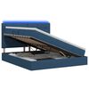 vidaXL Letto con contenitore LED e materasso Blu 160 x 200 cm Tessuto