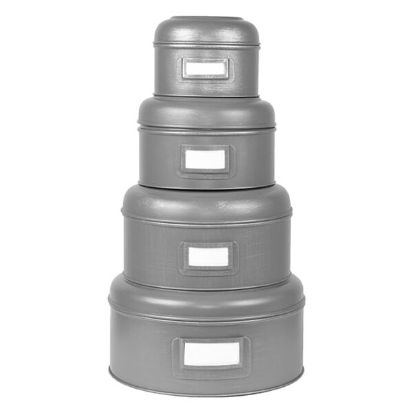 LABEL51 Contenitore 13x13x10 cm S Grigio Anticato