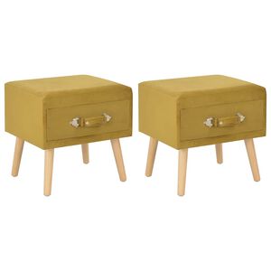 vidaXL Comodini Senape 2 pz 40x35x40 cm in Velluto