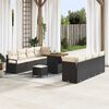 vidaXL Set Divano da Giardino con cuscino 11 pcs Nero Poly Rattan