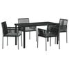 vidaXL Set da Pranzo per Giardino 5 pz Nero Rattan in PE