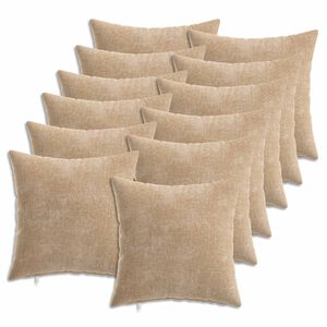vidaXL Federa 12 pz HEERLEN Tortora 40 x 40 cm Tessuto Chenille