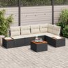 vidaXL Set Divano da Giardino 6 pcs Nero e crema Poly Rattan