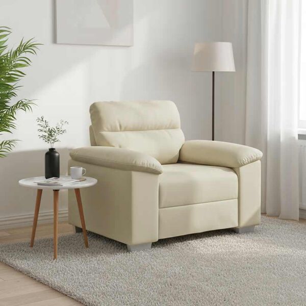vidaXL Poltrona Crema 100x81x84 cm in Similpelle
