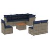 vidaXL Set Divani da Giardino 9 pz con Cuscini Grigio in Polyrattan