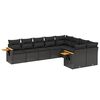 vidaXL Set Divani da Giardino 9 pz con Cuscini Nero in Polyrattan