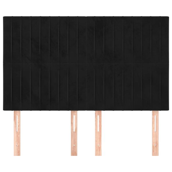 vidaXL Testiera Nera 144x5x118/128 cm Velluto