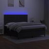 vidaXL Letto a Molle con Materasso e LED Nero 160x200 cm in Tessuto