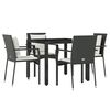vidaXL Set da Pranzo da Giardino 5 pz Nero con Cuscini in Polyrattan