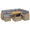vidaXL Set Divano da Giardino 8 pz con Cuscini Beige in Polyrattan