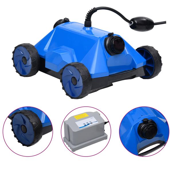 vidaXL Spazzole per Piscina Blu 48 x 46 x 31.5 cm Plastica