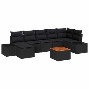 vidaXL Set Divano da Giardino 8 pcs Nero