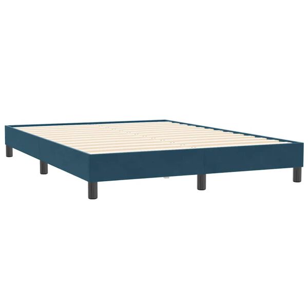vidaXL Giroletto senza Materasso Blu Scuro 140x210 cm in Velluto
