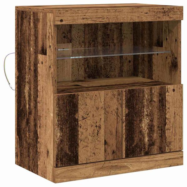 vidaXL Madia LED Marrone 60,5 x 37 x 67 cm Legno multistrato