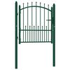 vidaXL Cancello per recinzione EMMEN con punte in acciaio 104x97 cm verde