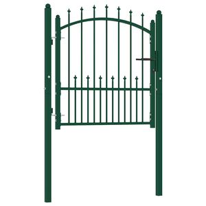 vidaXL Cancello per recinzione EMMEN con punte 104x97 cm verde