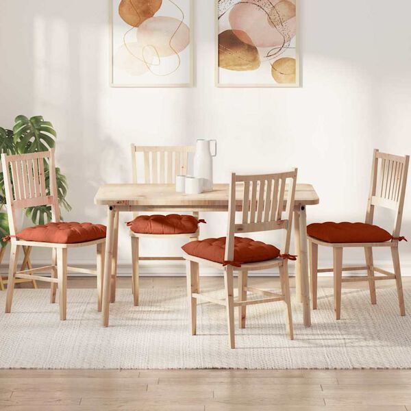 vidaXL Cuscini per Seduta 4 pcs Rosso Arancio 40 x 40 x 6 cm