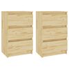 vidaXL Comodini 2 pz 40x29,5x64 cm in Legno Massello di Pino