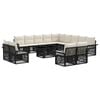 vidaXL Set Divano da Giardino 14 pz Nero e Bianco Crema polyrattan