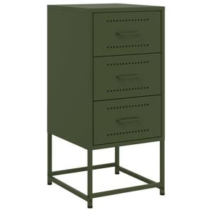 vidaXL Comodino Verde Oliva 36x39x78 cm in Acciaio