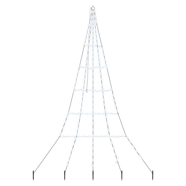 vidaXL Albero di Natale LED con picchetti per il terreno 306 cm