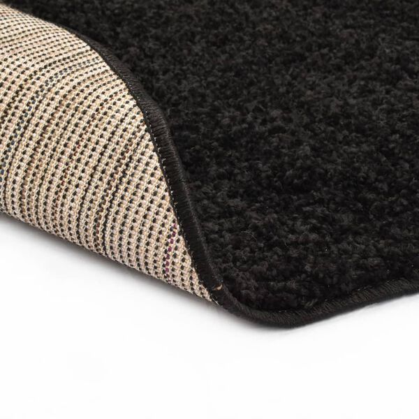 vidaXL Tappeto Shaggy 160 cm Nero