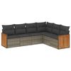 vidaXL Set Divano da Giardino 6 pz con Cuscini Grigio in Polyrattan
